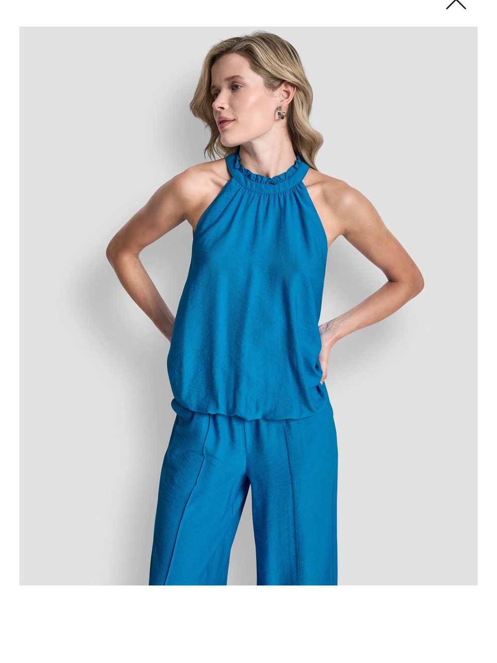 DKNY Sleeveless Halter blouse in Bright Blue